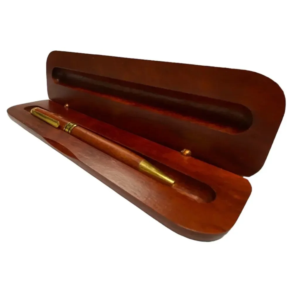 FedEx Appreciation Rosewood Ball Point Pen in Wood Box Vintage MIB - A468